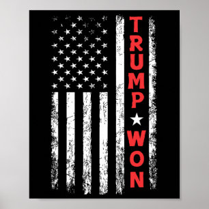 Affiche Trump a gagné l'élection 2025 Drapeau Usa