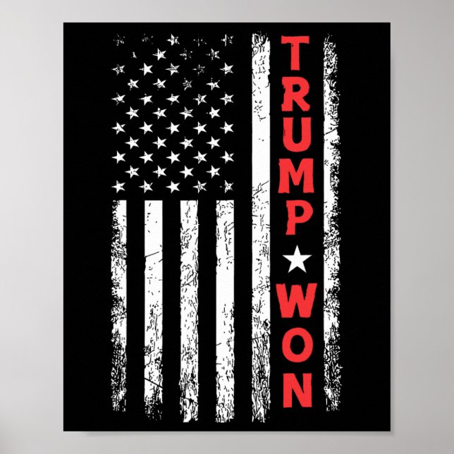 Affiche Trump a gagné l'élection 2025 Drapeau Usa  (Devant)
