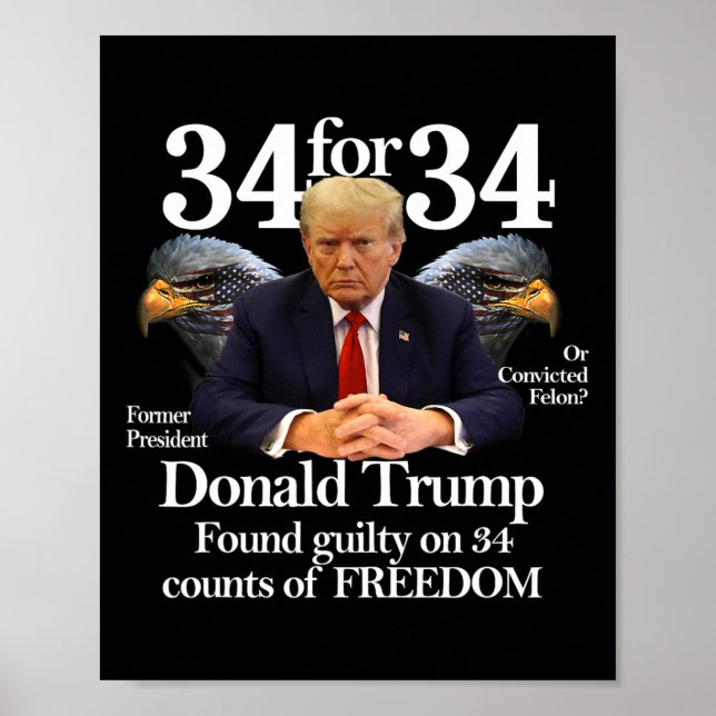 Affiche Trump A Trouvé Coupable Sur &# ; Nombre De Liberté (Devant)