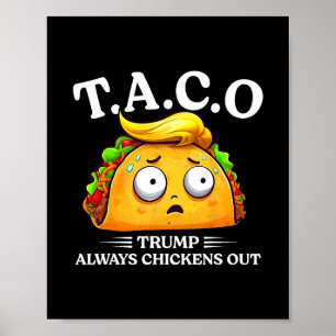 Affiche Trump abandonne toujours Taco drôle Taco Trump Ch