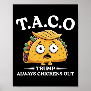 Affiche Trump abandonne toujours Taco drôle Taco Trump Ch