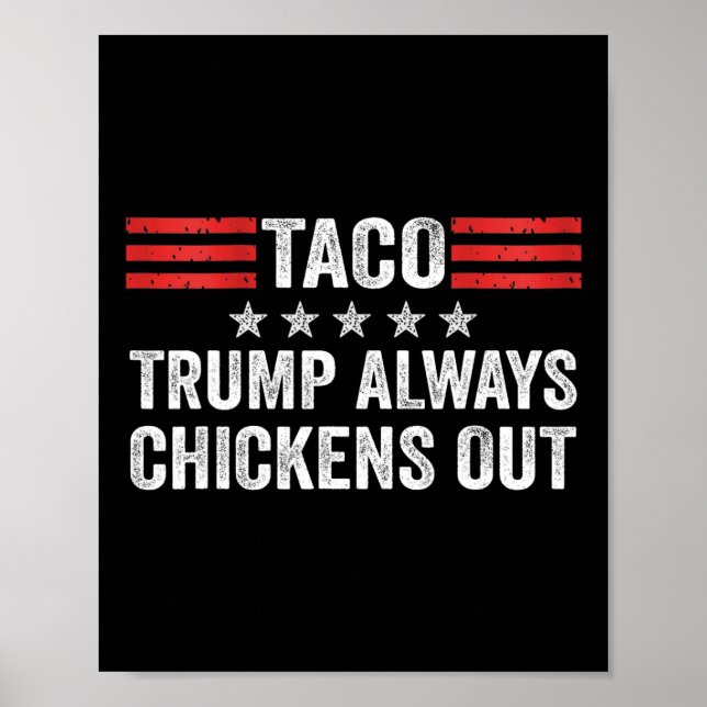 Affiche Trump abandonne toujours tacotrade Mème drôle 2  (Devant)