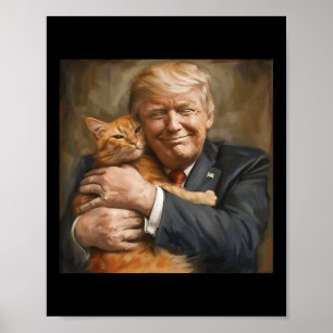 Affiche Trump Accroche Un Chat Orange 2024
