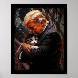 Affiche Trump Accroche Un Chat Orange 2024 Pour Rendre Les