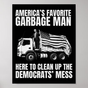 Affiche Trump américain favori Garbage Man Truck P
