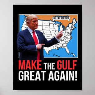 Affiche Trump Amérique du Golfe du Mexique Président Trump