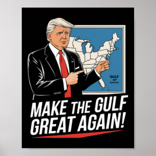 Affiche Trump Amérique du Golfe du Mexique Président Trump