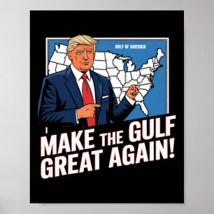 Affiche Trump Amérique du Golfe du Mexique Président Trump