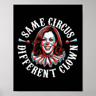 Affiche Trump Anti Kamala Harris Même Cirque Clown Différe