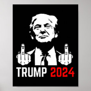 Affiche Trump arrête ce Doigts 2024 Amérique Flagfun