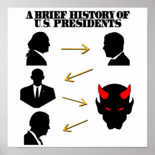 Affiche Trump As Devil : Une Brève Histoire Des Présidents