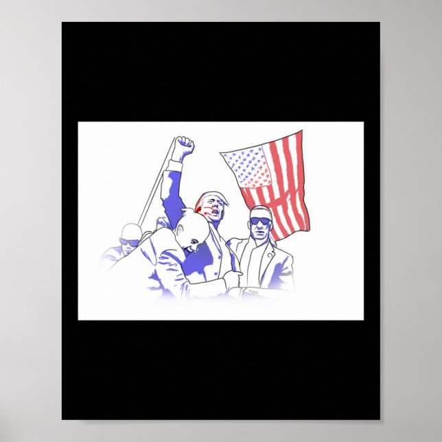 Affiche Trump Attaqué En 2024 (Devant)