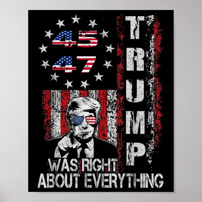 Affiche Trump avait raison sur tout le drapeau américain 4 (Devant)