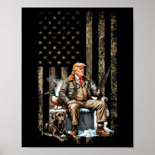 Affiche Trump avec canard canard sauvagine chasse Camo Pré