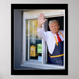 Affiche Trump avec travailleur Mc Donald Trump Vote pour T