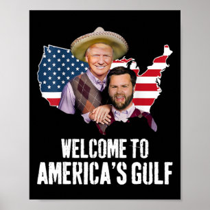 Affiche Trump Bienvenue à Trump Vance Brothe dans le Golfe