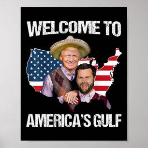 Affiche Trump Bienvenue à Trump Vance Brothe dans le Golfe