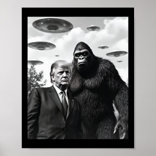 Affiche Trump Bigfoot Ufo Rencontre Alienable Extraterrest