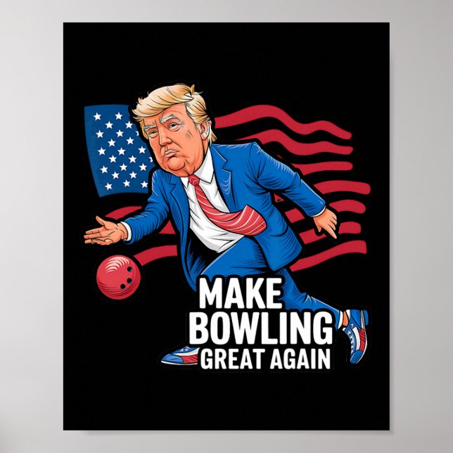 Affiche Trump Bowling Drôle Pour Le Bowling Républicain À  (Devant)