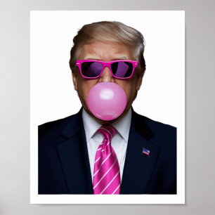 Affiche Trump Buble Gum Rose