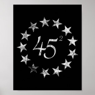 Affiche Trump carré Betsy Ross Drapeau 2020 2024 Deuxième