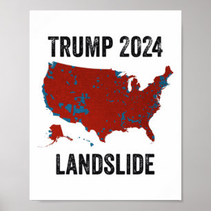 Affiche Trump - Carte des élections de 2024 à la suite d'u