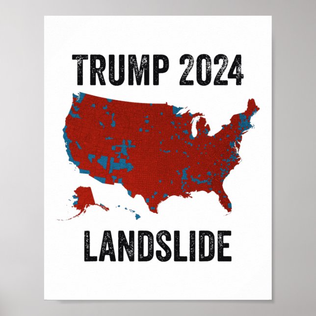 Affiche Trump - Carte des élections de 2024 à la suite d'u (Devant)