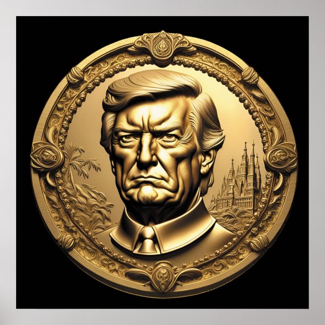Affiche TRUMP CGI Collectif Gold Art-Coin Doubloon (Devant)