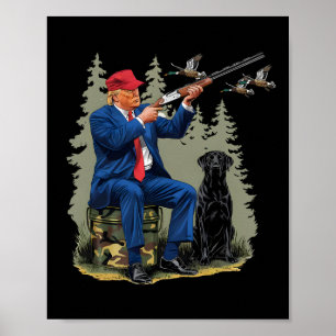 Affiche Trump Chasse au canard Donald Trump Vieux Camoufle