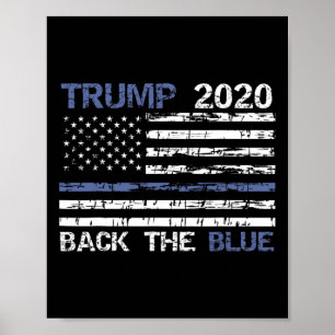 Affiche Trump Ck Le Bleu Mince Ligne Bleue Police Soutien