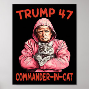 Affiche Trump Commandant En Chat Drôle Chat Et Trump