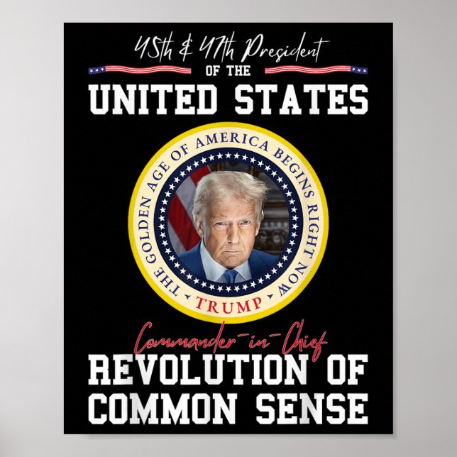 Affiche Trump Commandant en chef de l'âge d'or de l'Amériq (Devant)