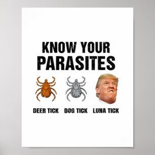 Affiche Trump Connaissez Vos Parasites Tique de Cerf Tique