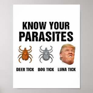 Affiche Trump Connaissez Vos Parasites Tique de Cerf Tique
