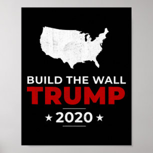 Affiche Trump Construit Le Mur Pro États-Unis Conservateur