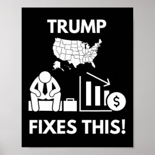 Affiche Trump Corrige Cela ! Trump soutient l'économie du