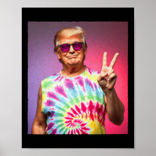 Affiche Trump Cravate teint Hippie Sungles - Drôle signe d
