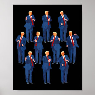 Affiche Trump Dance 4 juillet Et Trump Fête des pères