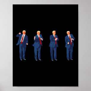 Affiche Trump Dance Funny Pro Trump 2024 Vote Trump Présid