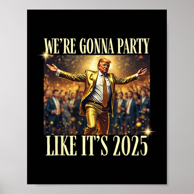 Affiche Trump Danse Nouvel An 2025 Inauguration du parti M (Devant)