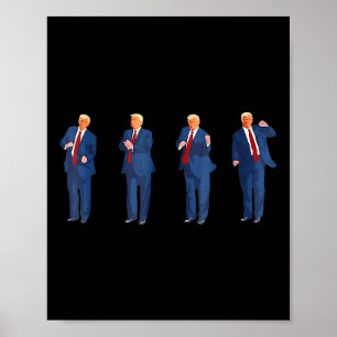 Affiche Trump Danser L'Amérique 47 Et 4 juillet Pères D