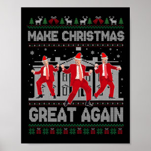 Affiche Trump Danser Rendre Noël merveilleux Noël Noël Noë