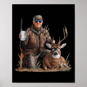 Affiche Trump Deer Hunter Donald Trump Old School Camoufl