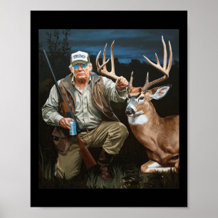 Affiche Trump Deer Hunter Donald Trump Old School Camoufl