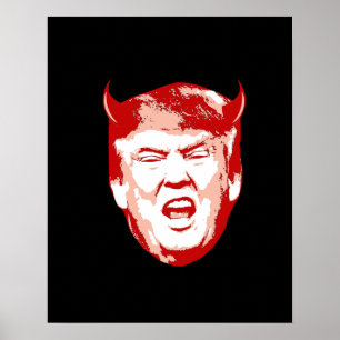 Affiche Trump Diable Head - Anti-Trump -