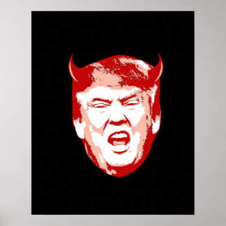 Affiche Trump Diable Head - Anti-Trump -