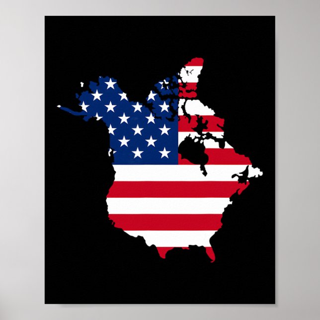 Affiche Trump Dit Oh Canada Map America (Devant)