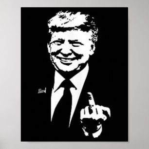 Affiche Trump Doigt D'honneur Drôle Trump 2025 Pochette