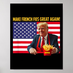 Affiche Trump Drôle Faire Frites Grande Encore Trump Méga 