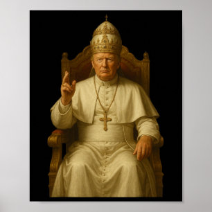 Affiche Trump en pape de l'Eglise du Vatican Trump